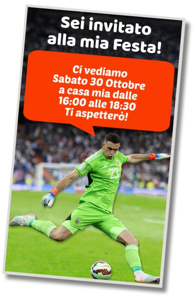 Invito di compleanno personalizzato gratuito Festa dei Videogiochi Dibu Martinez