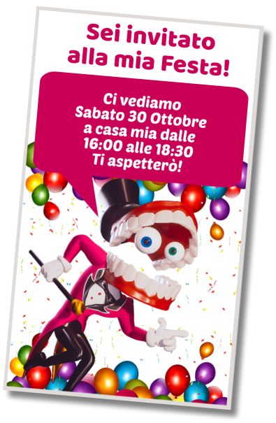 Invito di compleanno personalizzato gratis Auguri di Compleanno Digital Circus