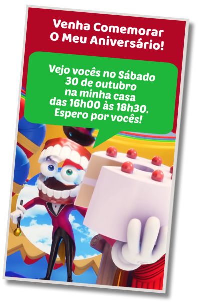 Convite de aniversário personalizado grátis Aniversário Incrível Circo Digital