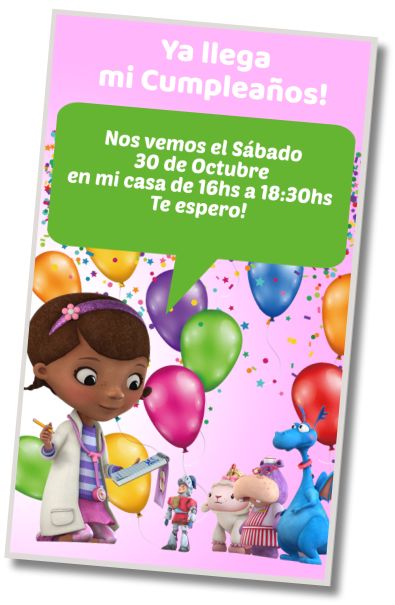 Hacer Invitación Virtual Fiesta de Cumpleaños Doctora Juguetes