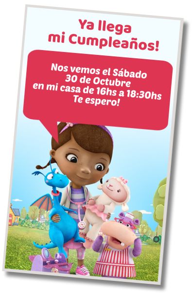 Hacer Invitación Virtual Cumpleaños Spa Doc McStuffins