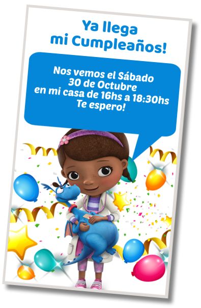Hacer Invitación Virtual Fiesta de Helados Doctora Juguetes