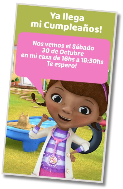 Hacer Invitación Virtual Doctora Juguetes Fiesta de Piscina