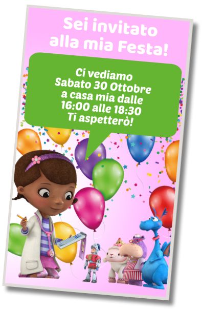 Invito Compleanno Festa di Compleanno di Dottoressa Peluche