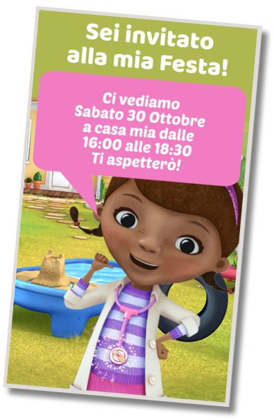 Invito di compleanno personalizzato gratuito Festa in Piscina di Dottoressa Peluche