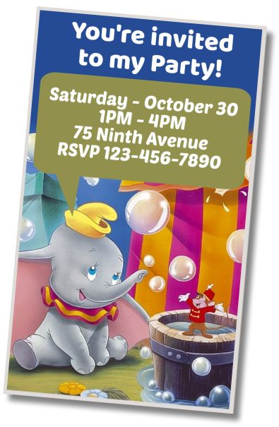 Free personalized birthday invitation Dumbo Pool Party