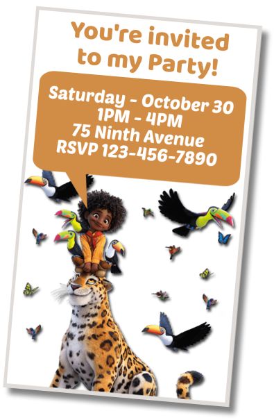 Free personalized birthday invitation Encanto Adventure Party