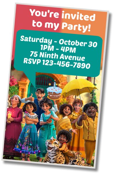 Free personalized birthday invitation Encanto Theme Birthday