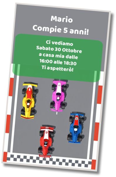 Invito di compleanno personalizzato gratuito Invito di Compleanno F1