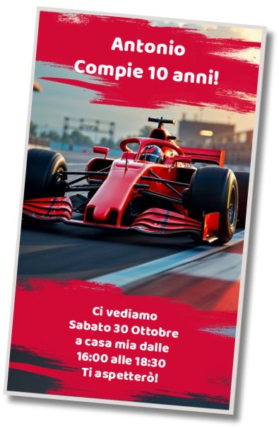 Invito di compleanno personalizzato gratis Modello di Compleanno F1