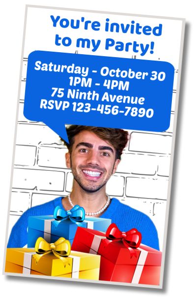 Free personalized birthday invitation Fede Vigevani Birthday Party