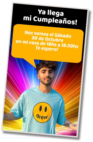 Invitación de cumpleaños personalizada gratis Fiesta de Pijamas Fede Vigevani