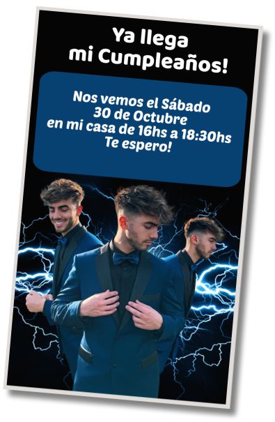 Invitación de cumpleaños personalizada gratis Fiesta de Disfraces Fede Vigevani