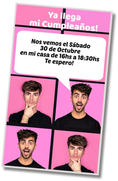 Invitación de cumpleaños personalizada gratis Saludo de Cumpleaños Fede Vigevani