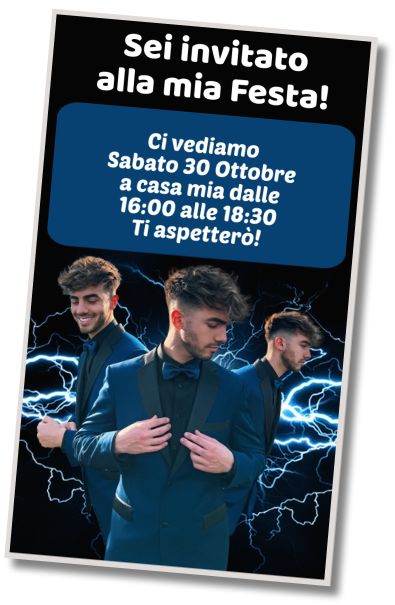 Invito di compleanno personalizzato gratis Festa in maschera di Fede Vigevani