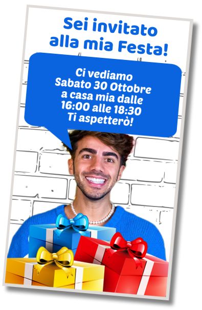 Invito di compleanno personalizzato gratis Festa di compleanno di Fede Vigevani