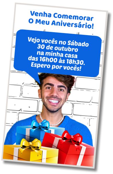Convite de aniversário personalizado grátis Festa de Aniversário de Fede Vigevani