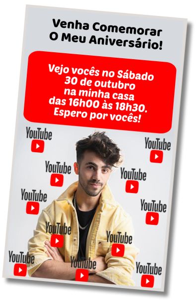 Convite de aniversário personalizado grátis Aniversário Fede Vigevani