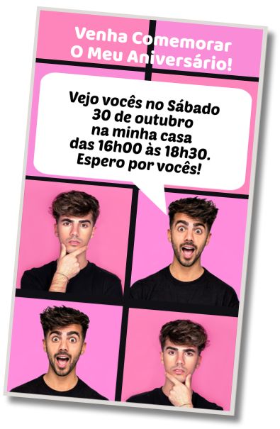Convite de aniversário personalizado grátis Saudações de aniversário Fede Vigevani