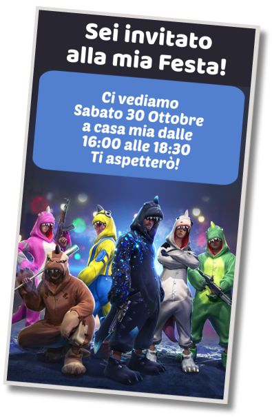 Invito Compleanno Festa in costume da Free Fire