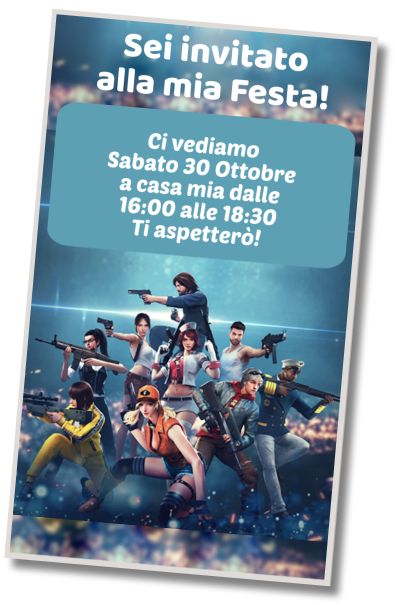 Invito Compleanno Festa di compleanno del Free Fire