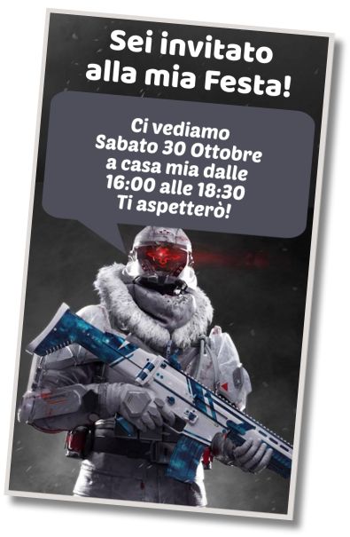 Invito di compleanno personalizzato gratuito Festa degli sport Free Fire