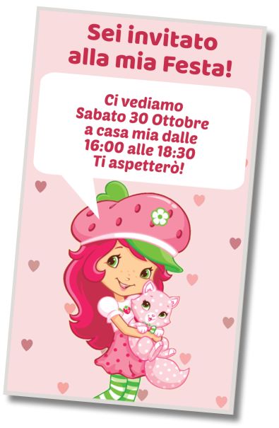 Invito di compleanno personalizzato gratuito Festa di Compleanno Fragolina Dolcecuore
