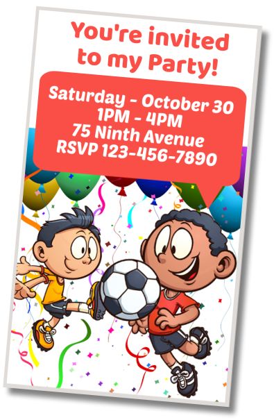 Free personalized birthday invitation Football Costume Party