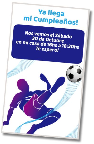 Invitación de cumpleaños personalizada gratis Cumpleaños Fútbol