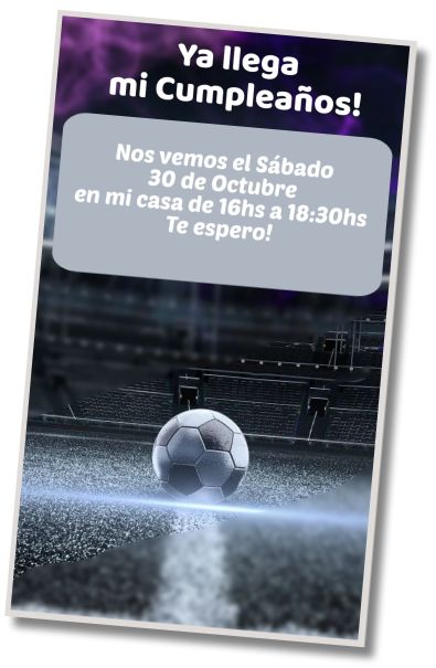 Invitación de cumpleaños personalizada gratis Fiesta Pijamada Fútbol