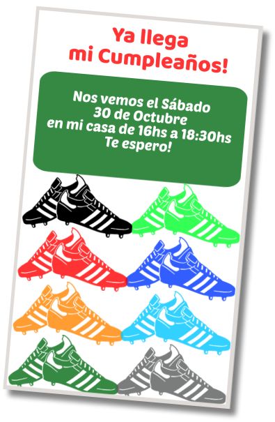 Invitación de cumpleaños personalizada gratis Cumpleaños Sorpresa Fútbol