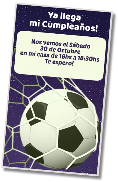 Invitación de cumpleaños personalizada gratis Saludo de Cumpleaños Fútbol