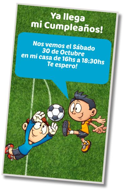 Invitación de cumpleaños personalizada gratis Fiesta de Videojuegos Fútbol