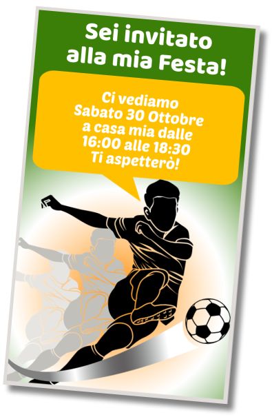 Invito di compleanno personalizzato gratis Festa del Calcio