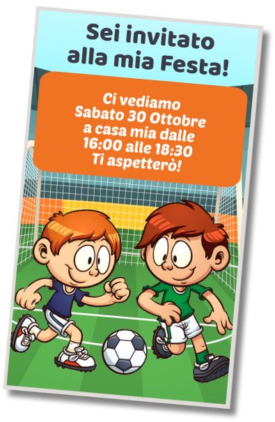 Invito di compleanno personalizzato gratis Partita di Calcio di Compleanno