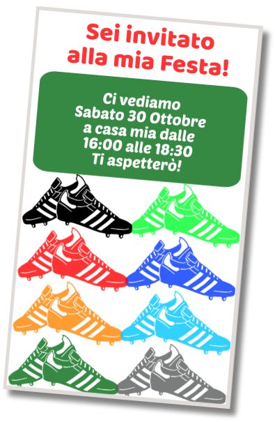 Invito di compleanno personalizzato gratis Calcio a Sorpresa di Compleanno