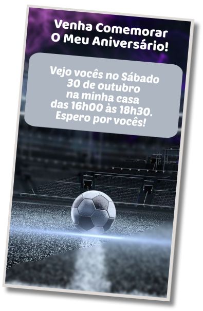Convite de aniversário personalizado grátis Festa do Pijama de Futebol