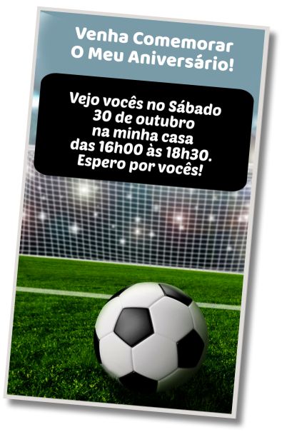 Convite de aniversário personalizado grátis Festa na Piscina de Futebol