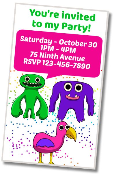 Make Virtual Invitation Garten of Banban Party