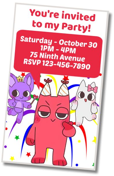 Free personalized birthday invitation Birthday Greeting Garten of Banban