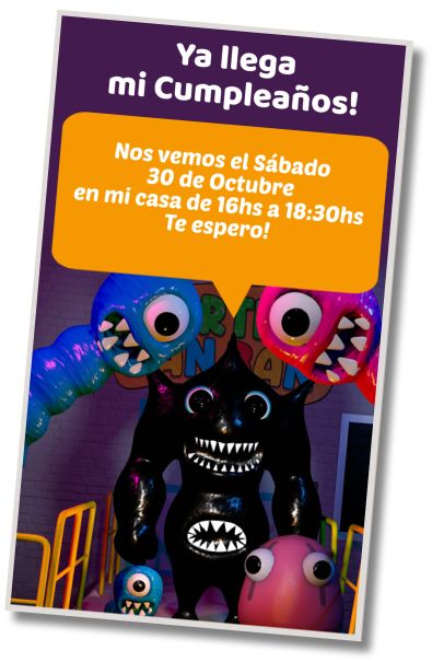 Hacer Invitación Virtual Fiesta de Disfraces Garten of Banban