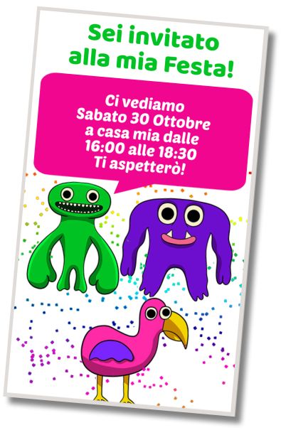 Invito di compleanno personalizzato gratuito Garten of Banban Party