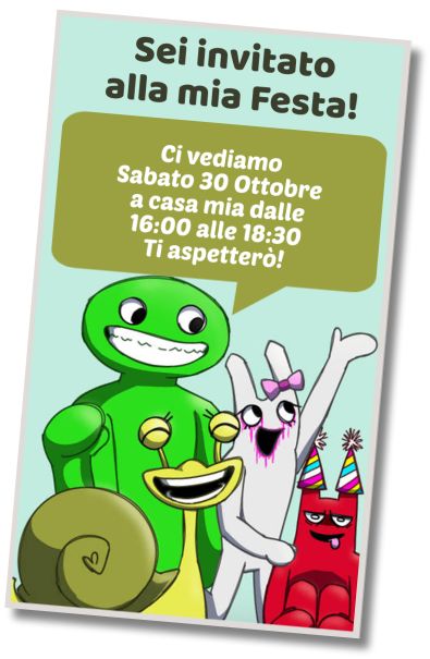 Invito di compleanno personalizzato gratuito Festa a Sorpresa nel Garten of Banban