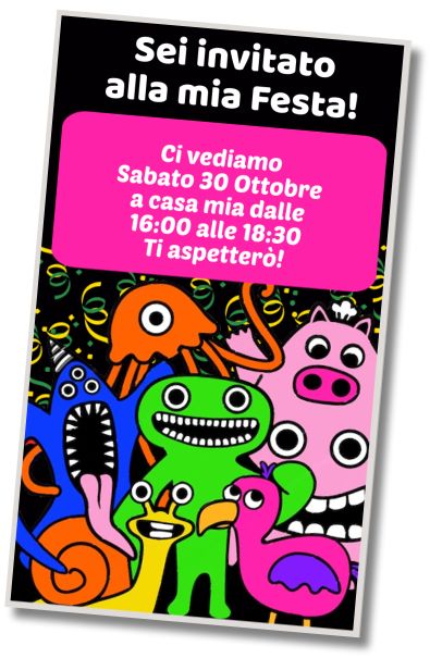 Invito di compleanno personalizzato gratuito Festa Pigiama Party nel Garten of Banban