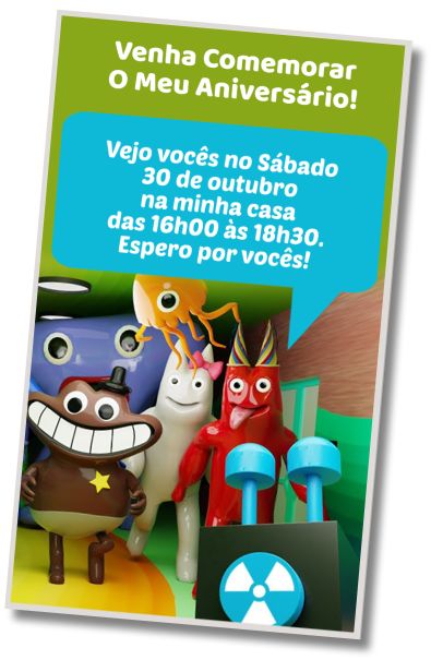 Convite de aniversário personalizado gratuito Aniversário Temático do Garten of Banban