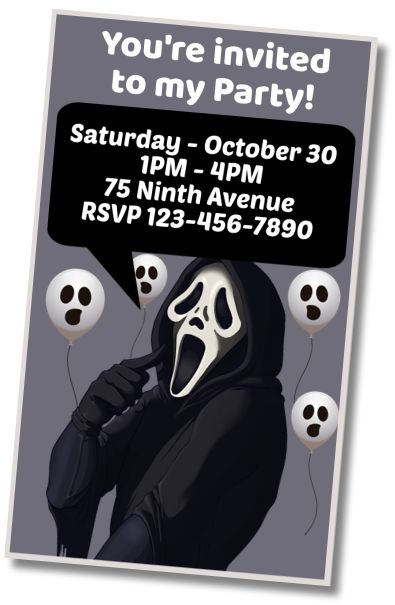 Free personalized birthday invitation Halloween Costume Party