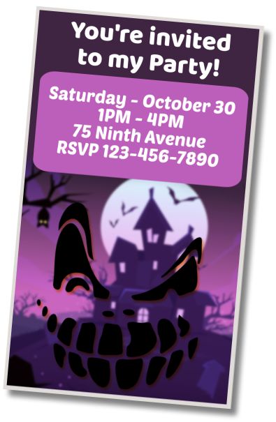 Free personalized birthday invitation Halloween night