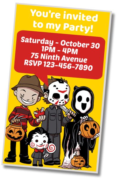 Free personalized birthday invitation Halloween Trick or Treat