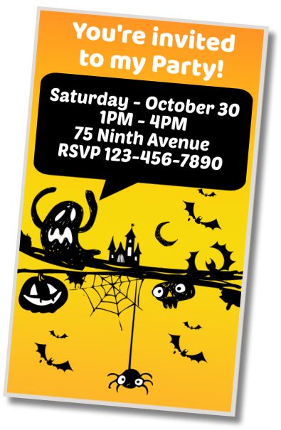 Free personalized birthday invitation Halloween Party