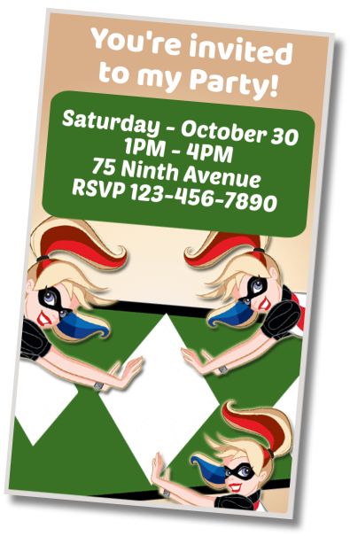 Make Virtual Invitation Harley Quinn Birthday